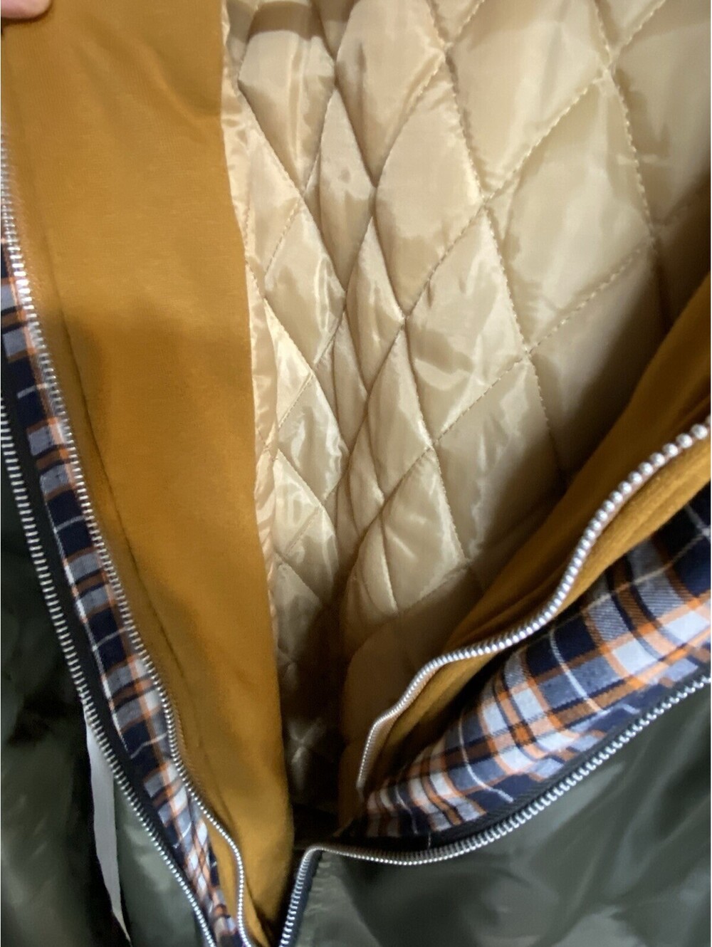 Men's Green And Brown Hooded Jacket with Inner Layers Size X-LARGE - Picture 5 of 9
